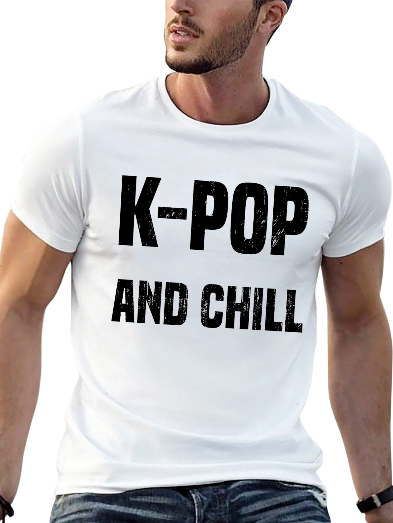 Camiseta Negra K-Pop and Chill para Fans