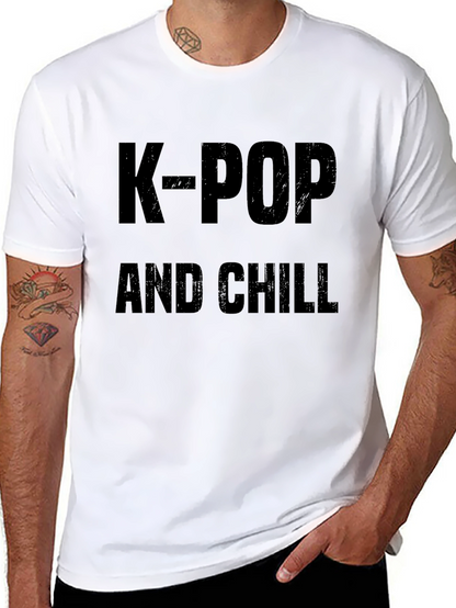 Camiseta Negra K-Pop and Chill para Fans
