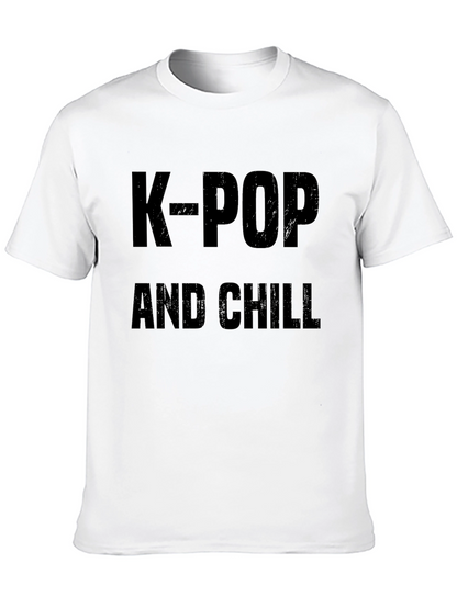 Camiseta Negra K-Pop and Chill para Fans