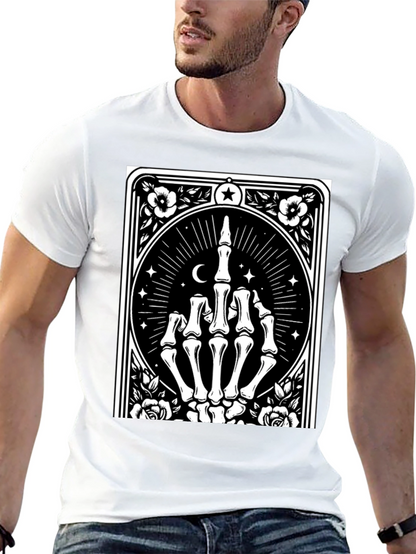 Camiseta Negra con Diseño de Mano Esquelética