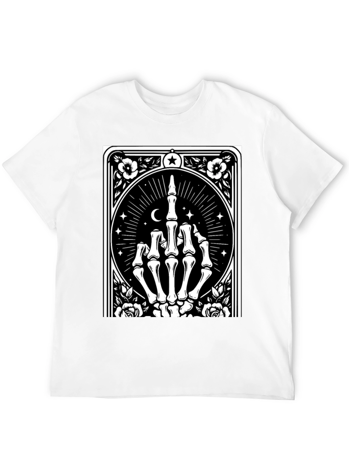 Camiseta Negra con Diseño de Mano Esquelética