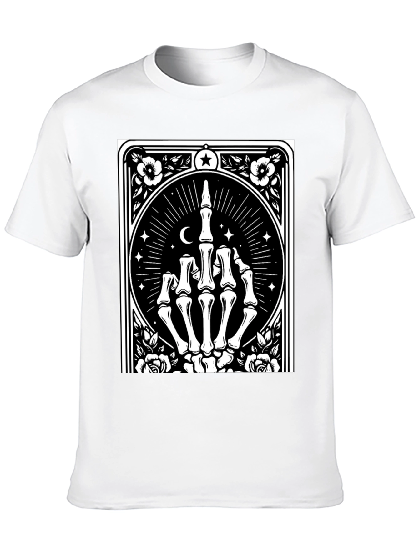 Camiseta Negra con Diseño de Mano Esquelética