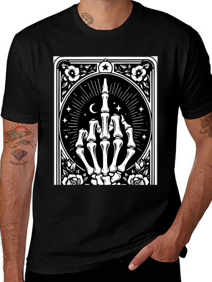 Camiseta Negra con Diseño de Mano Esquelética