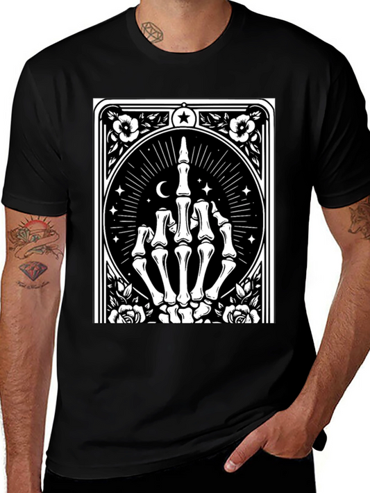 Camiseta Negra con Diseño de Mano Esquelética