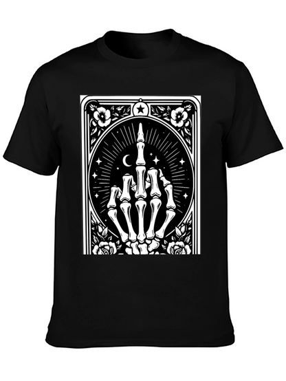 Camiseta Negra con Diseño de Mano Esquelética