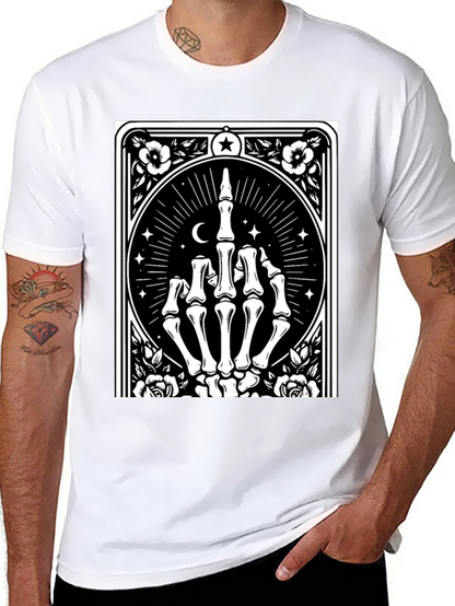 Camiseta Negra con Diseño de Mano Esquelética