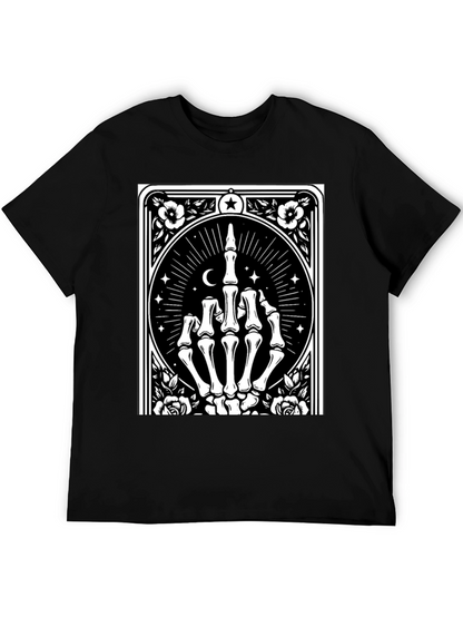 Camiseta Negra con Diseño de Mano Esquelética