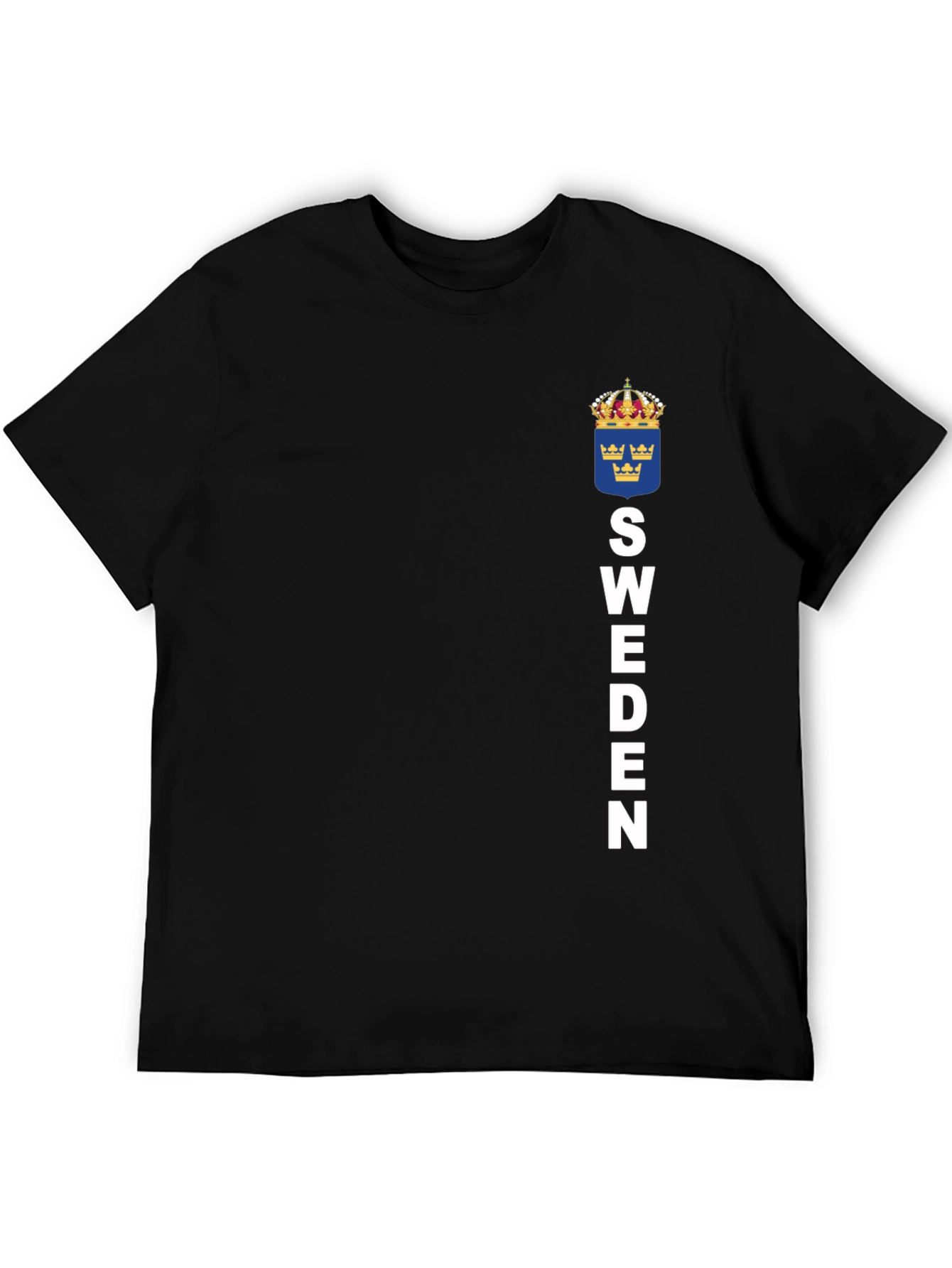 Camiseta Suecia Negra con Escudo y Letras