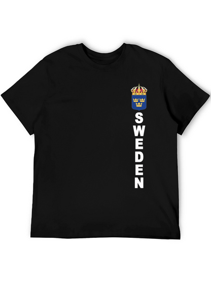 Camiseta Suecia Negra con Escudo y Letras