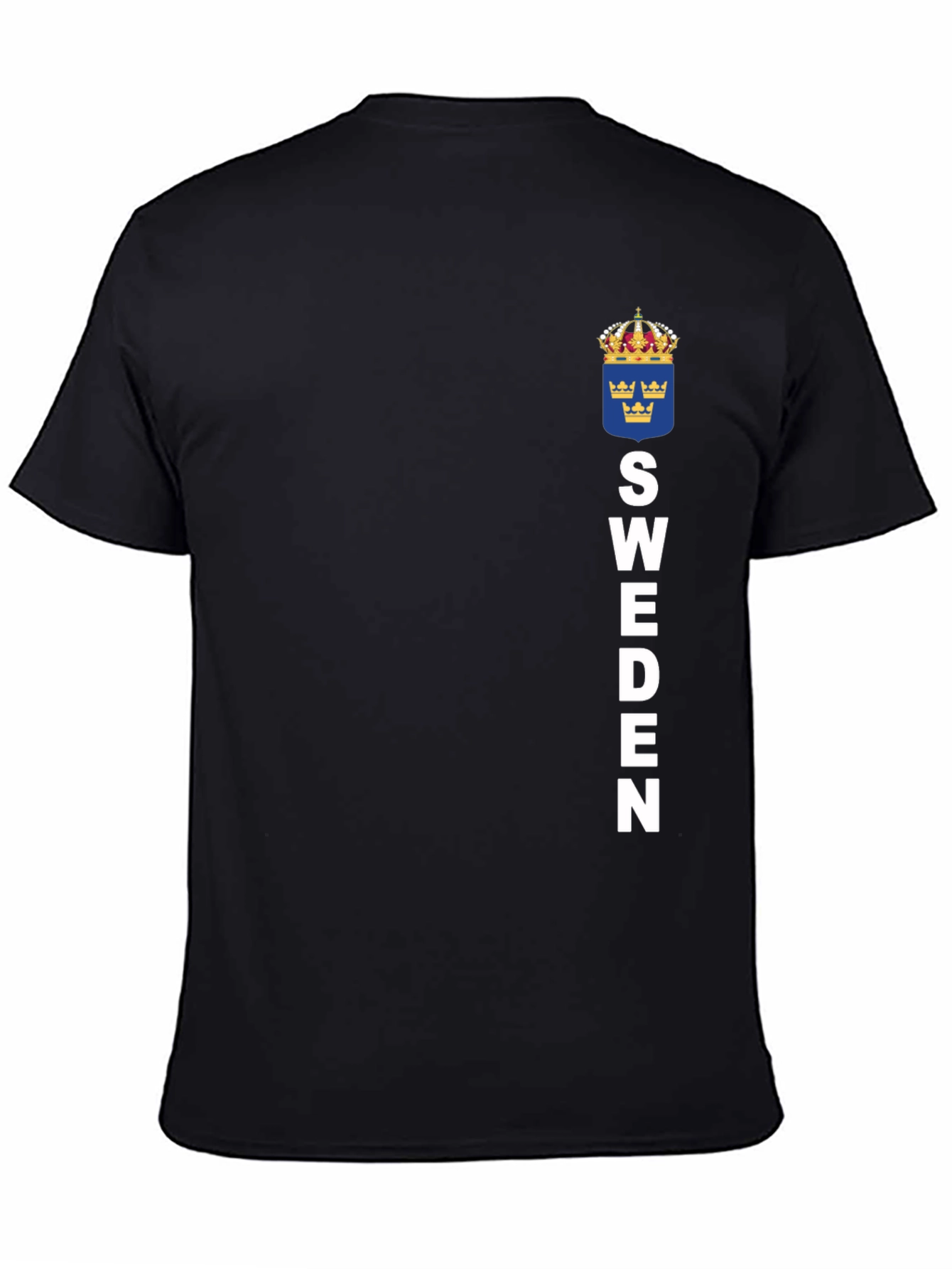 Camiseta Suecia Negra con Escudo y Letras