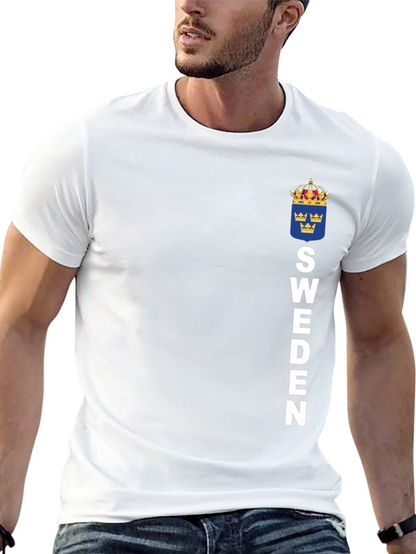 Camiseta Suecia Negra con Escudo y Letras