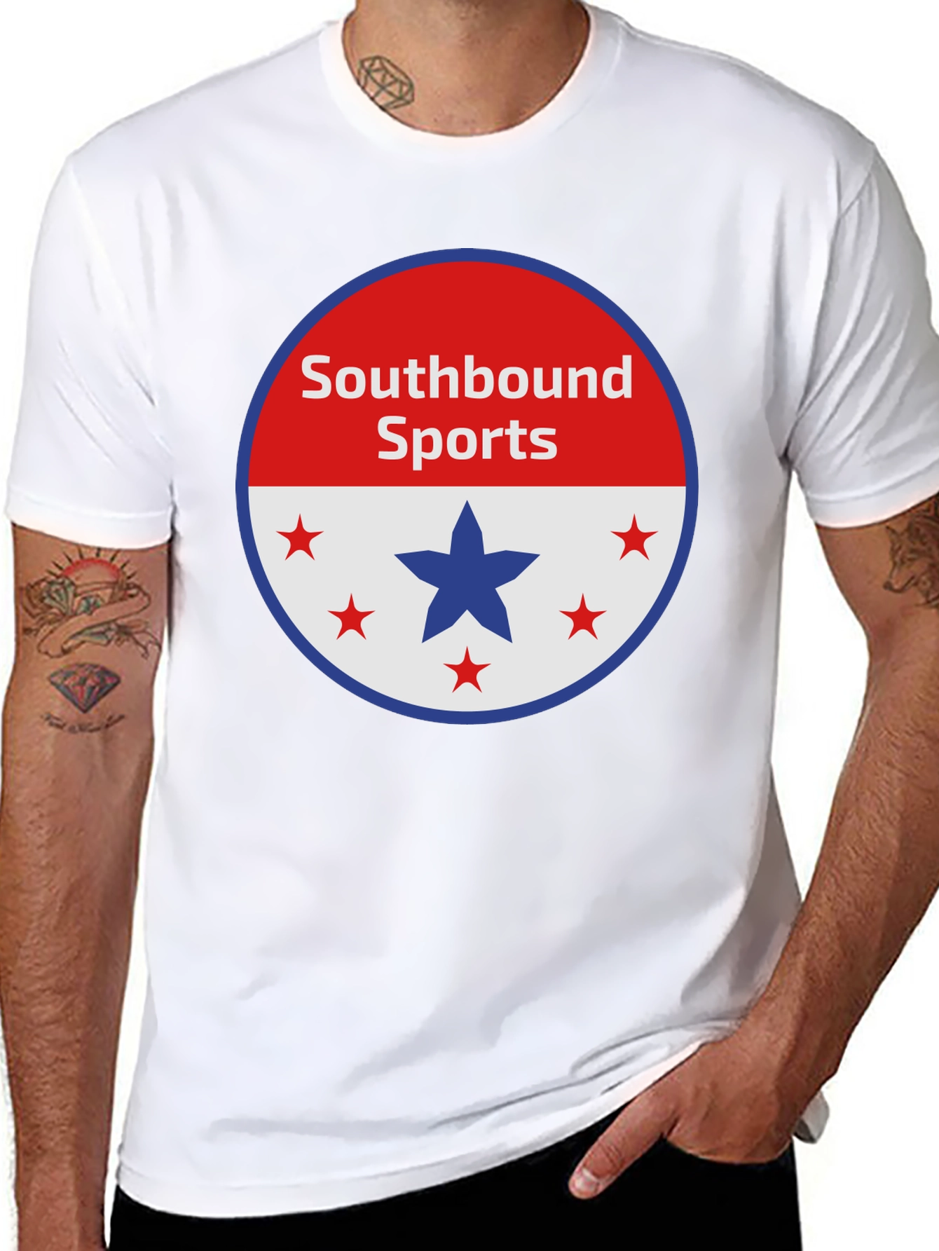 Camiseta Negra Southbound Sports Diseño Patriótico