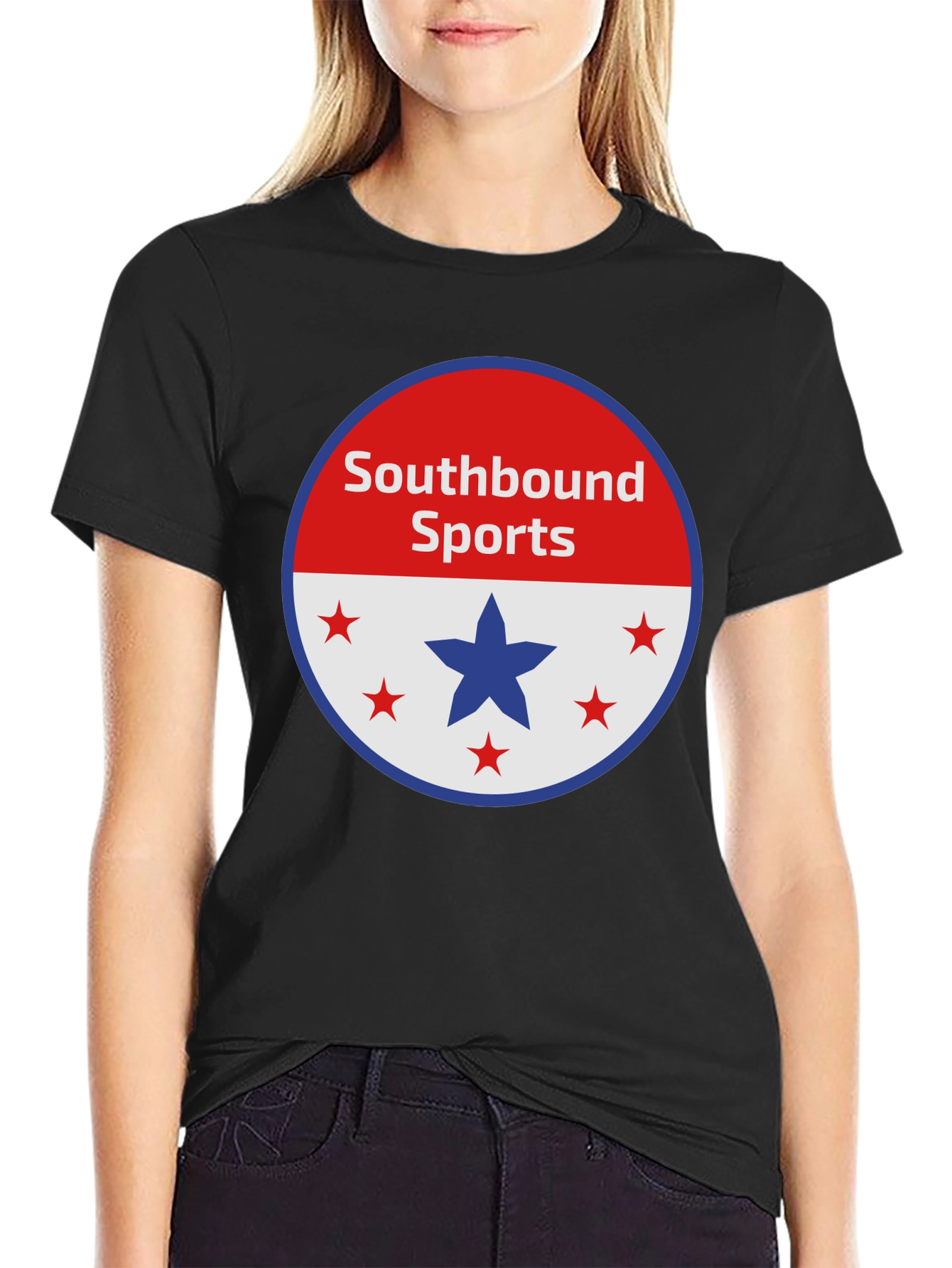 Camiseta Negra Southbound Sports Diseño Patriótico