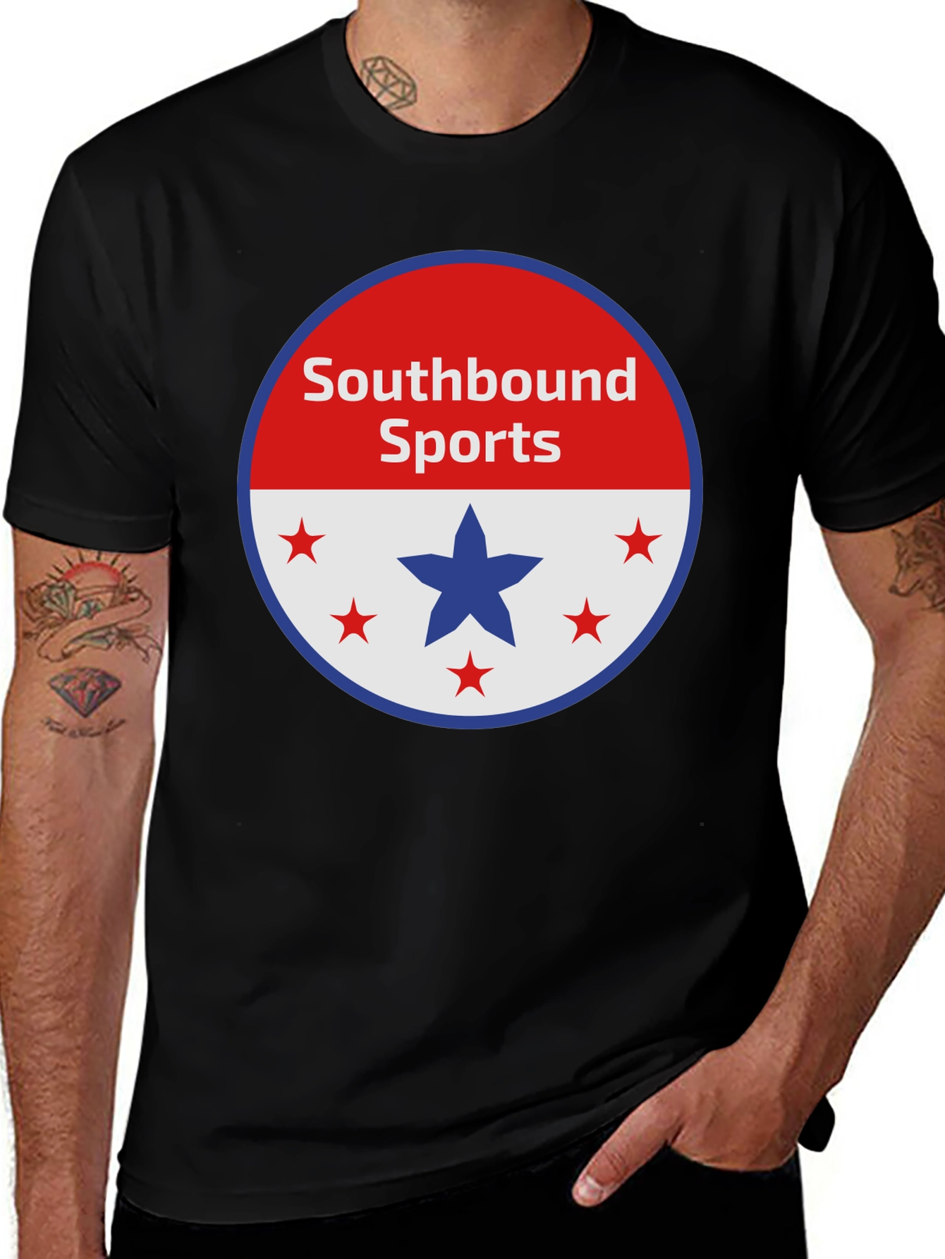 Camiseta Negra Southbound Sports Diseño Patriótico