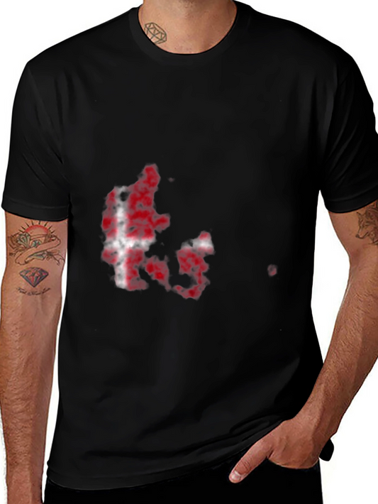Camiseta Negra con Diseño Bandera Dinamarca