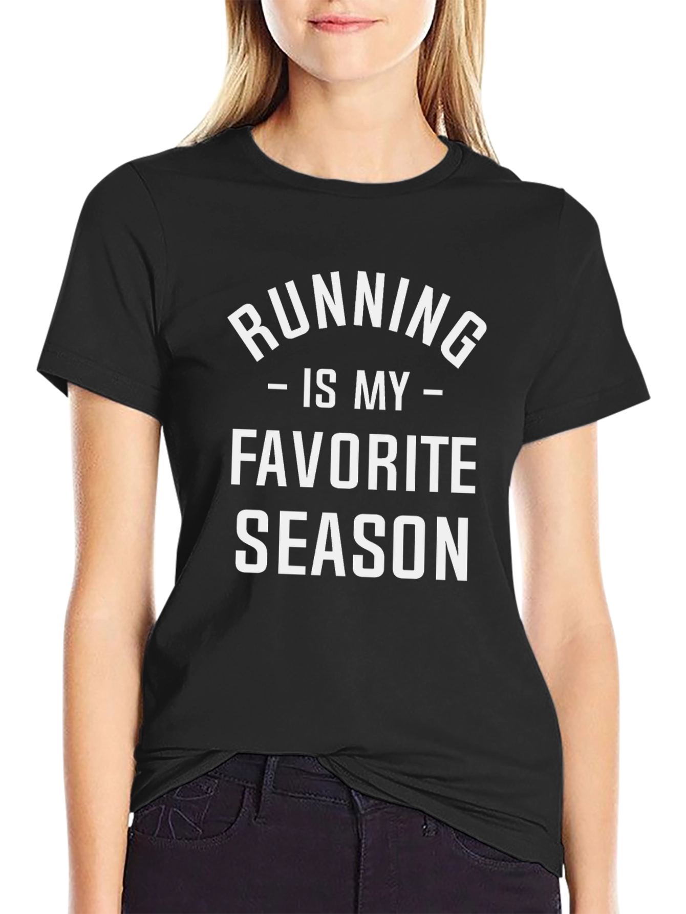 Camiseta Negra Running is My Favorite Season