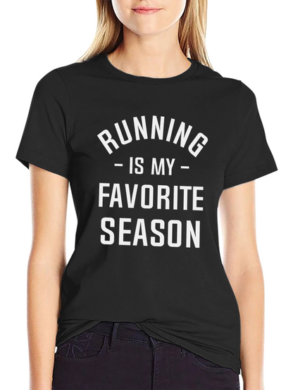 Camiseta Negra Running is My Favorite Season