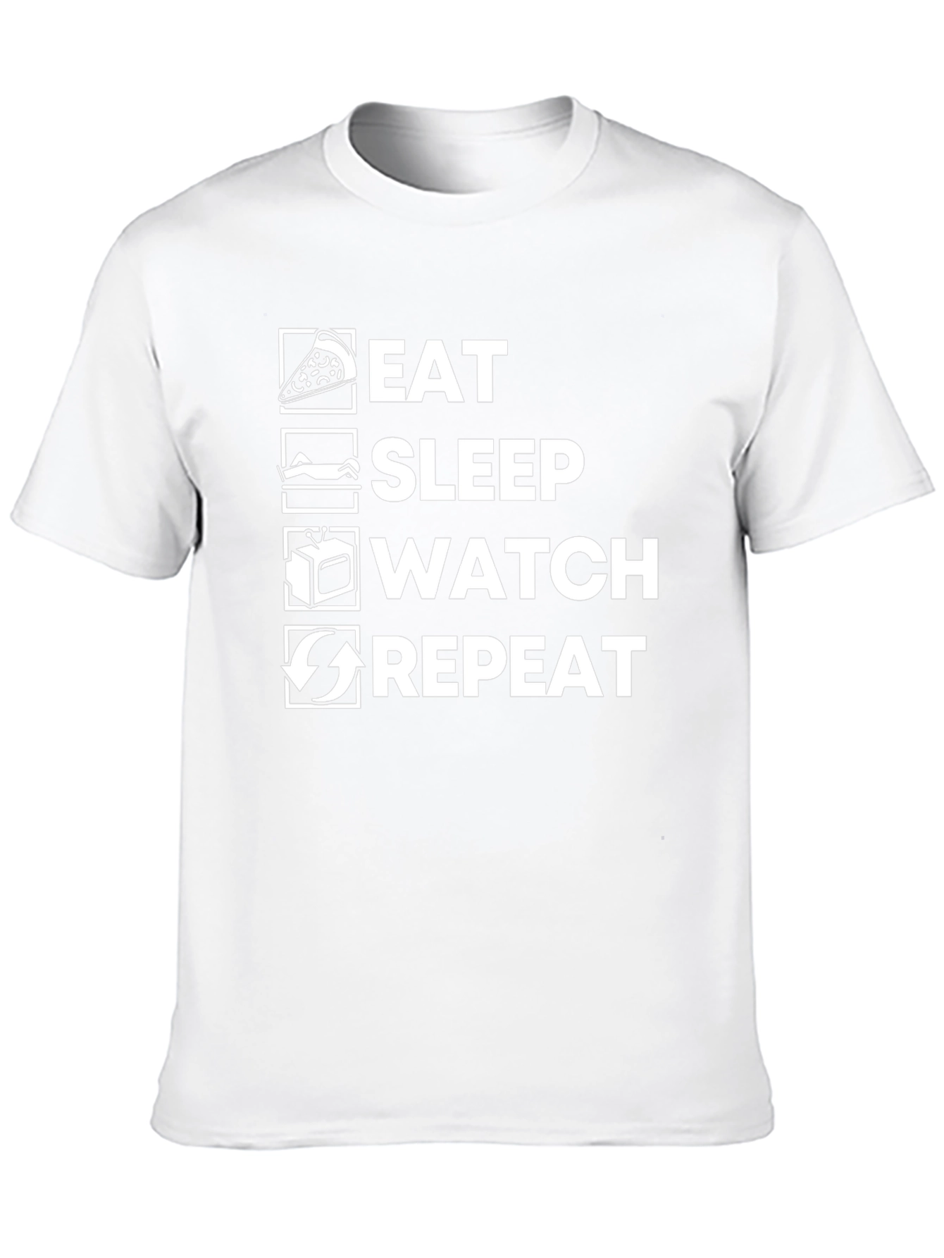 Camiseta Negra: Comer Dormir Ver Repetir