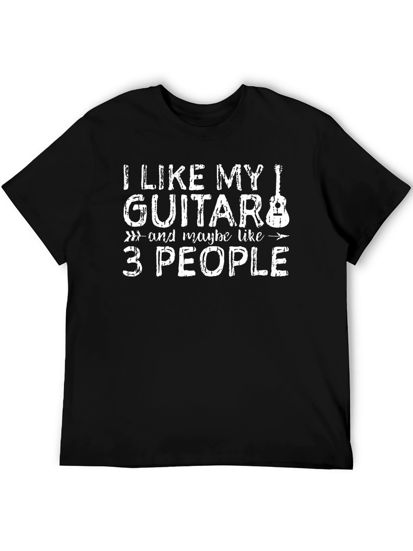 Camiseta Negra: Guitarra y 3 Personas