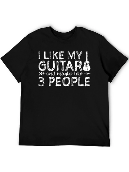 Camiseta Negra: Guitarra y 3 Personas