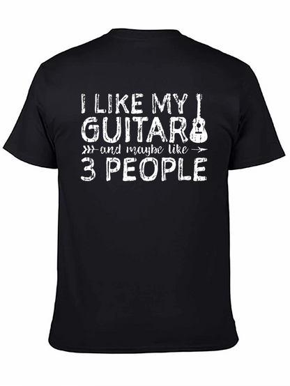 Camiseta Negra: Guitarra y 3 Personas