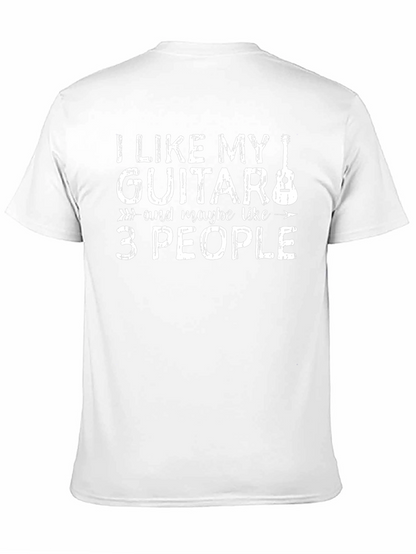 Camiseta Negra: Guitarra y 3 Personas