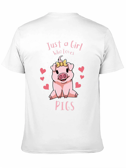 Camiseta Negra Just a Girl Who Loves Pigs