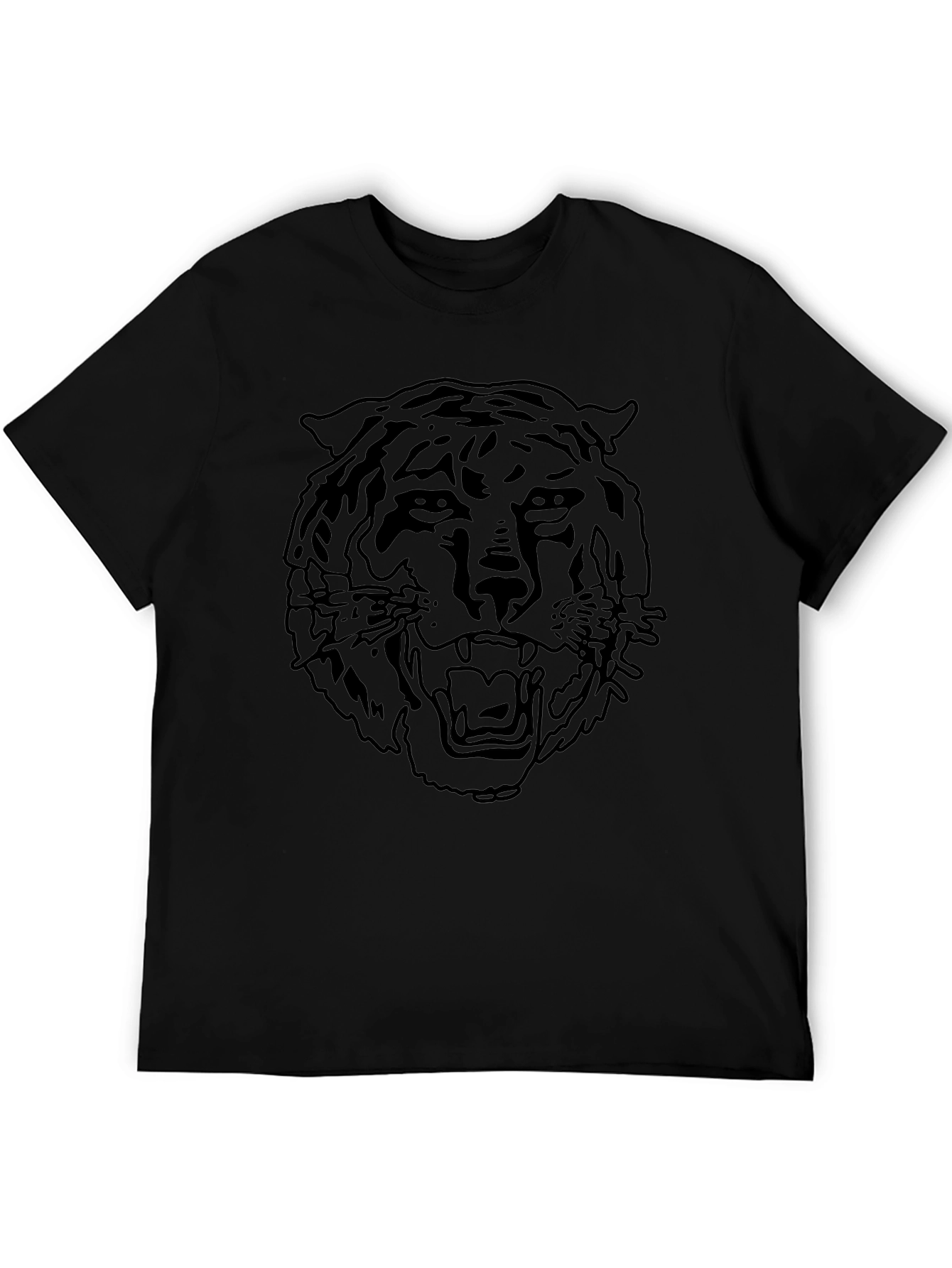 Camiseta Negra con Diseño de Tigre