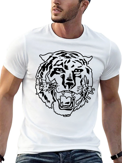 Camiseta Negra con Diseño de Tigre