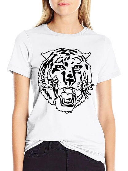 Camiseta Negra con Diseño de Tigre