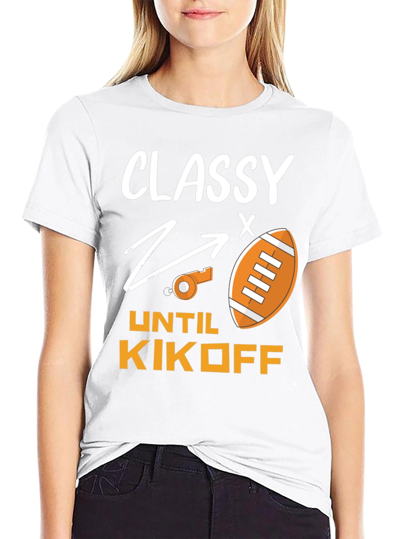Camiseta Divertida Fútbol Americano: Classy Until Kickoff