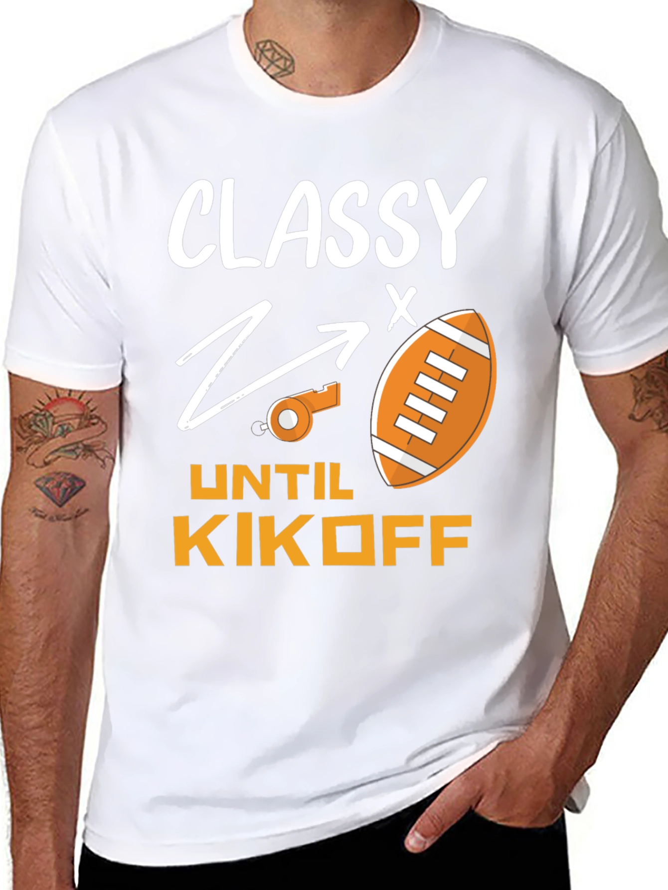 Camiseta Divertida Fútbol Americano: Classy Until Kickoff
