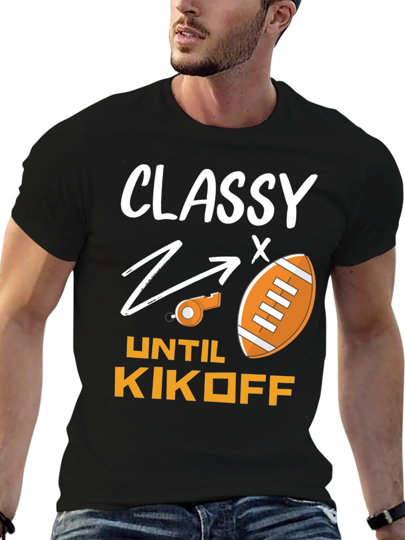 Camiseta Divertida Fútbol Americano: Classy Until Kickoff