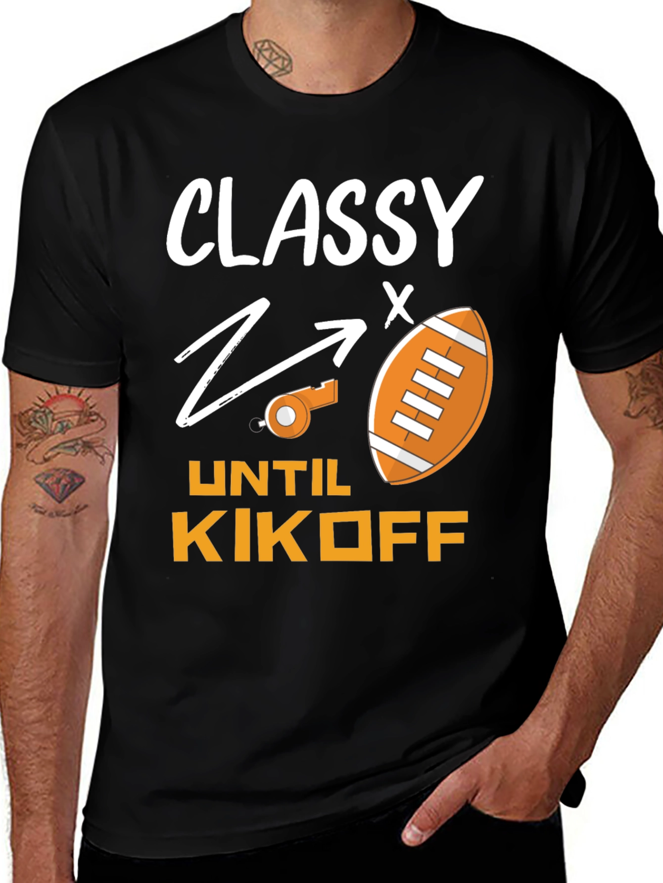 Camiseta Divertida Fútbol Americano: Classy Until Kickoff