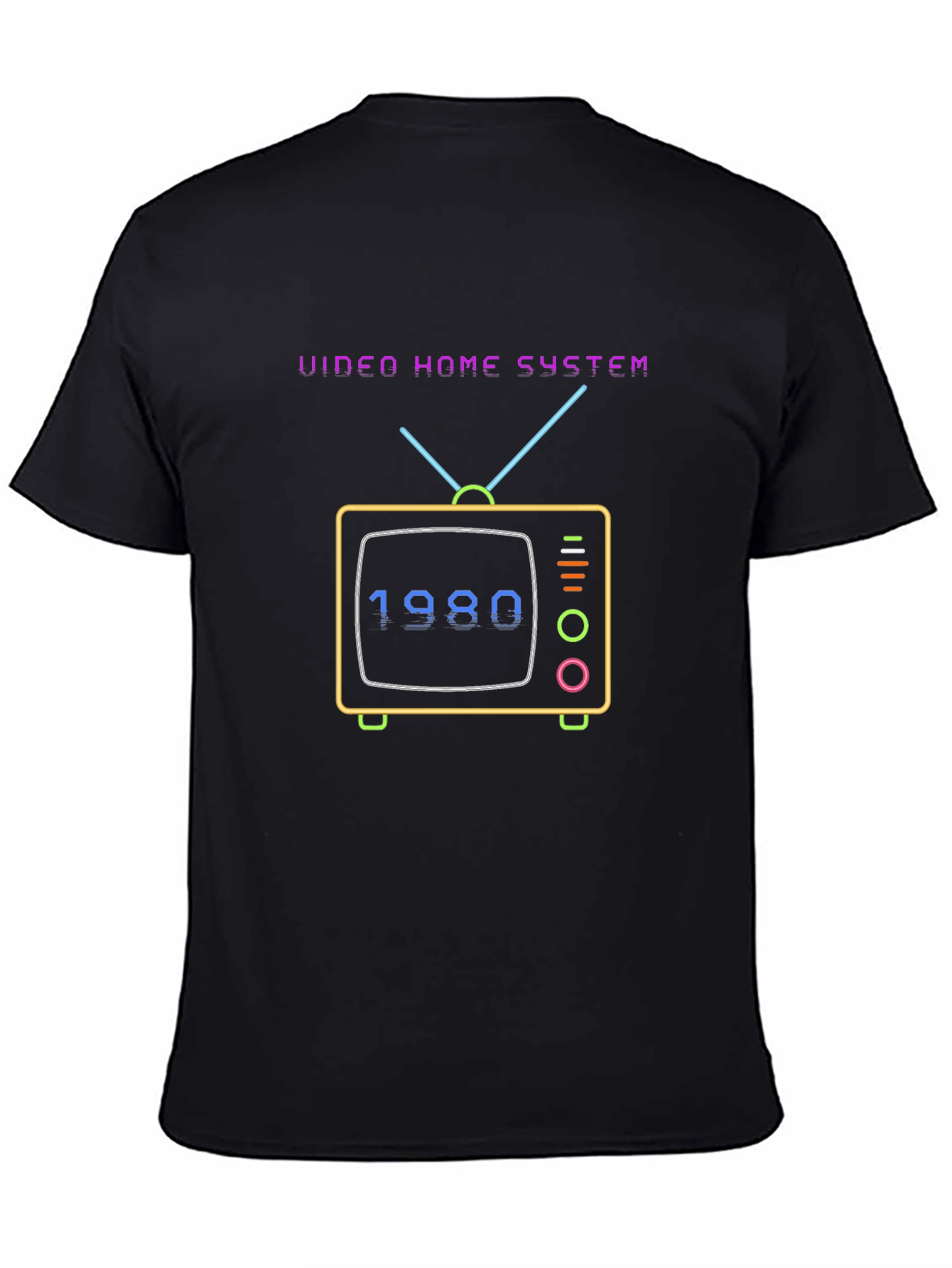 Camiseta Negra Retro Video Home System 1980