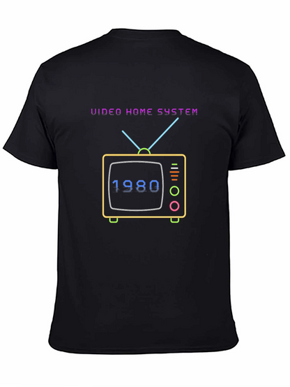 Camiseta Negra Retro Video Home System 1980
