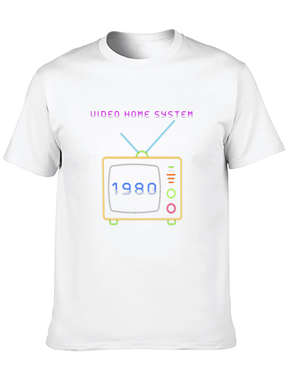Camiseta Negra Retro Video Home System 1980