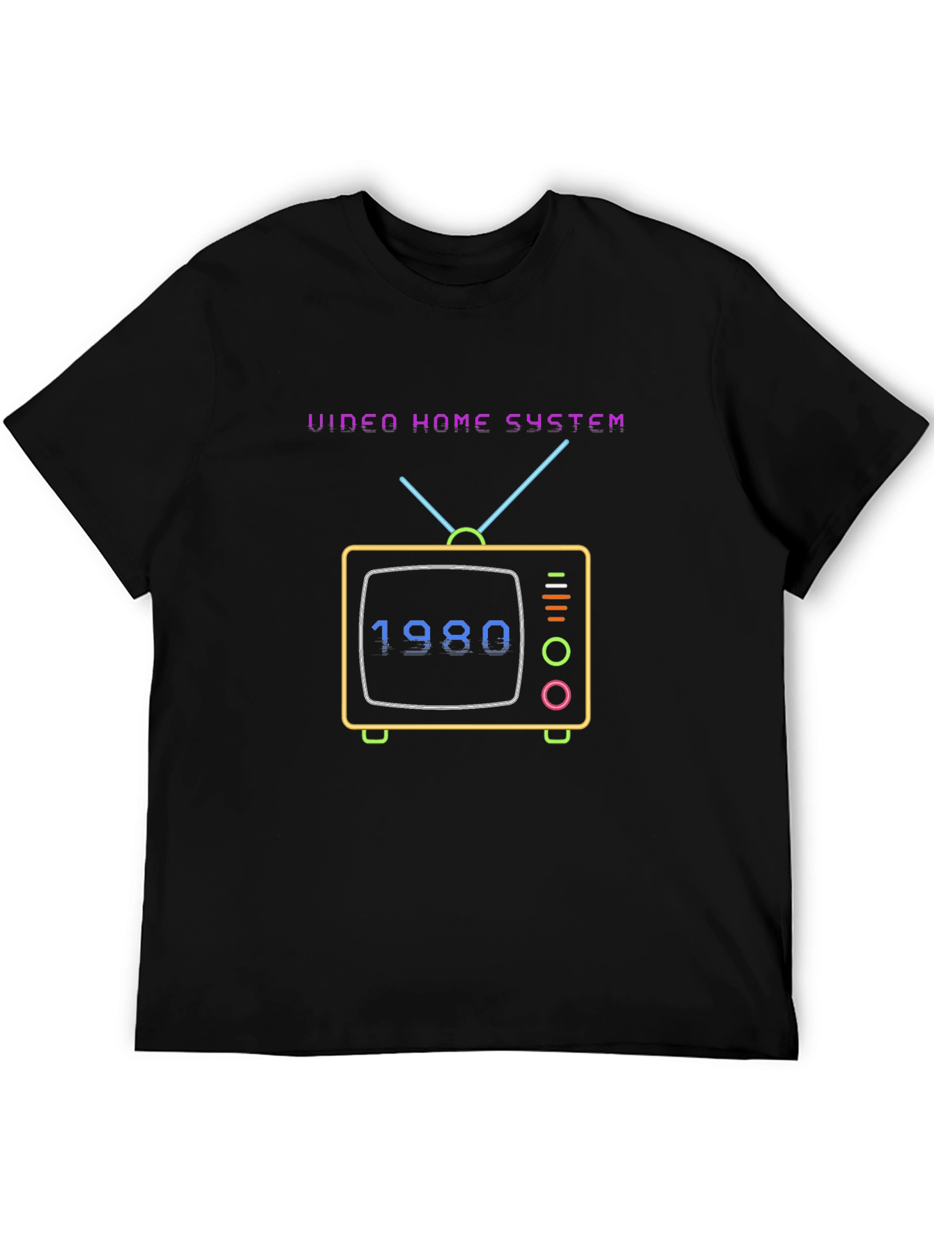 Camiseta Negra Retro Video Home System 1980