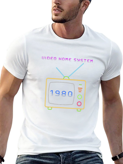 Camiseta Negra Retro Video Home System 1980