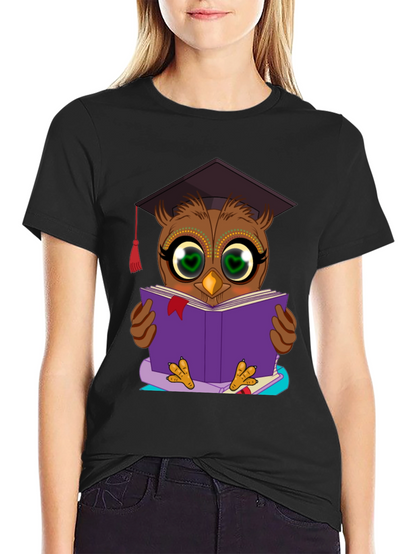 Camiseta Hombre Búho Lector Graduado