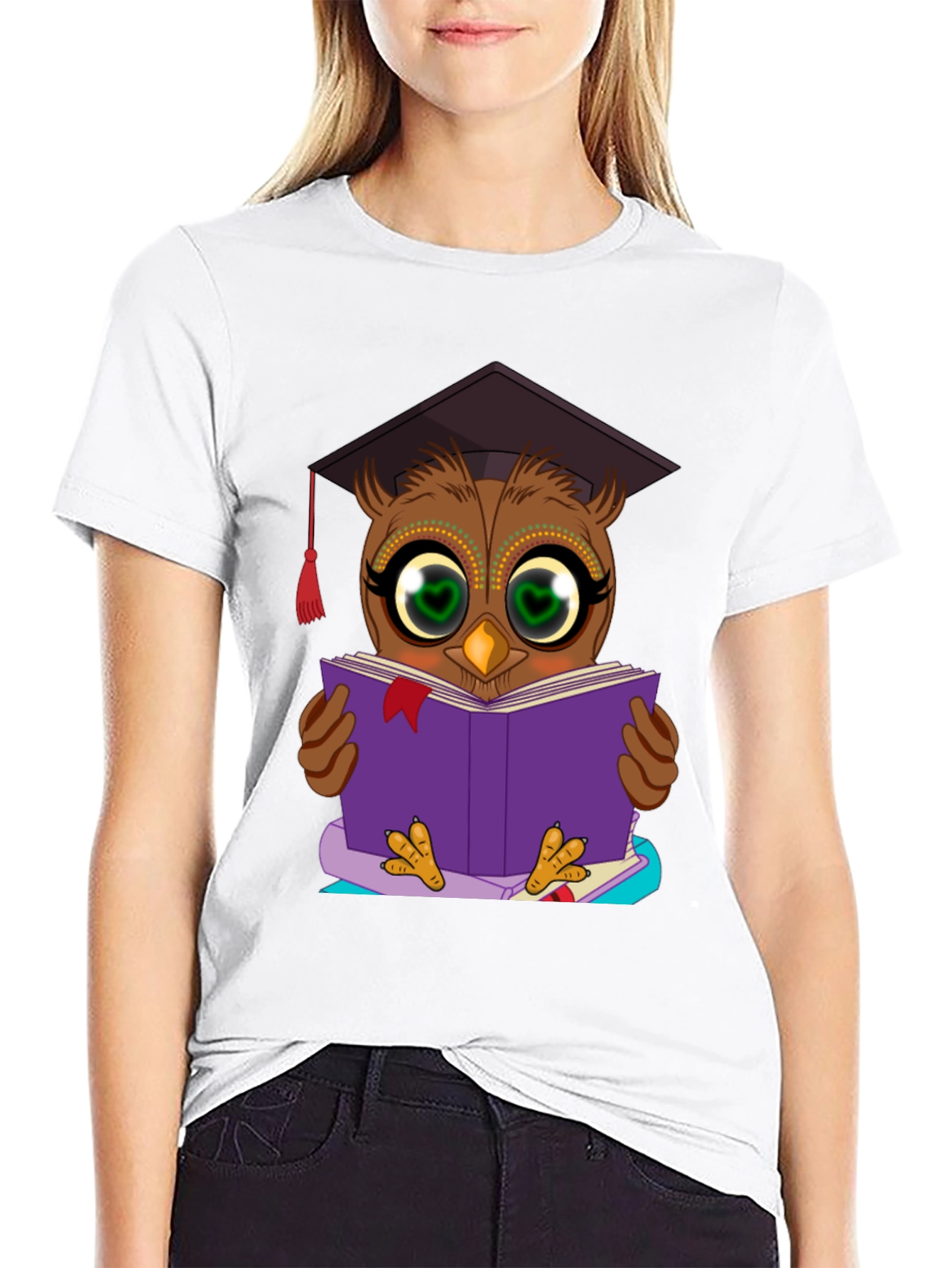 Camiseta Hombre Búho Lector Graduado