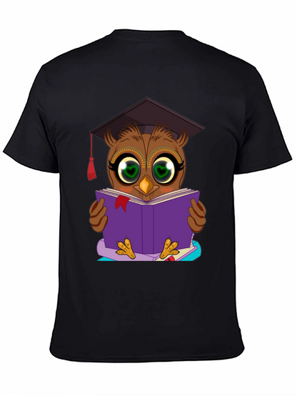Camiseta Hombre Búho Lector Graduado