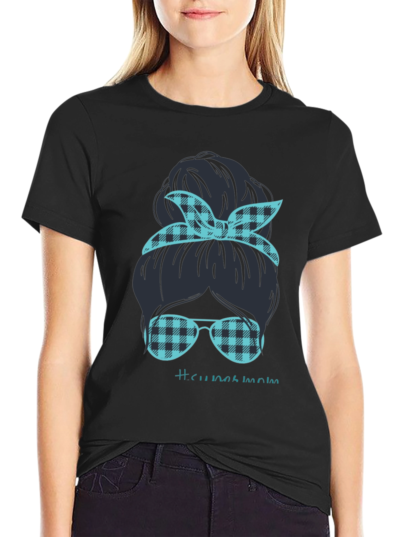 Camiseta Mujer Moño Desordenado Mamá