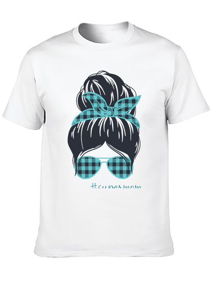 Camiseta Mujer Moño Desordenado Mamá