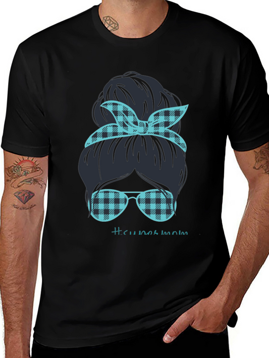 Camiseta Mujer Moño Desordenado Mamá