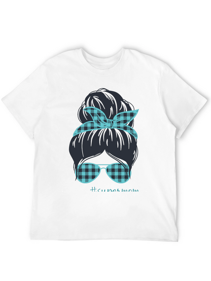 Camiseta Mujer Moño Desordenado Mamá