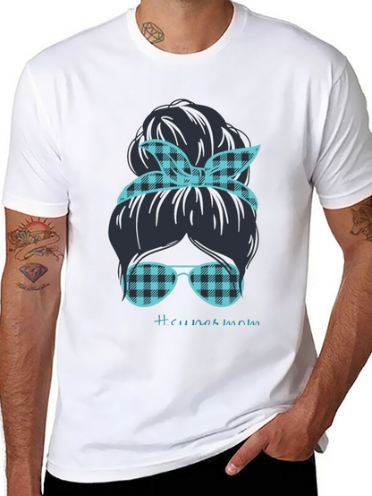 Camiseta Mujer Moño Desordenado Mamá
