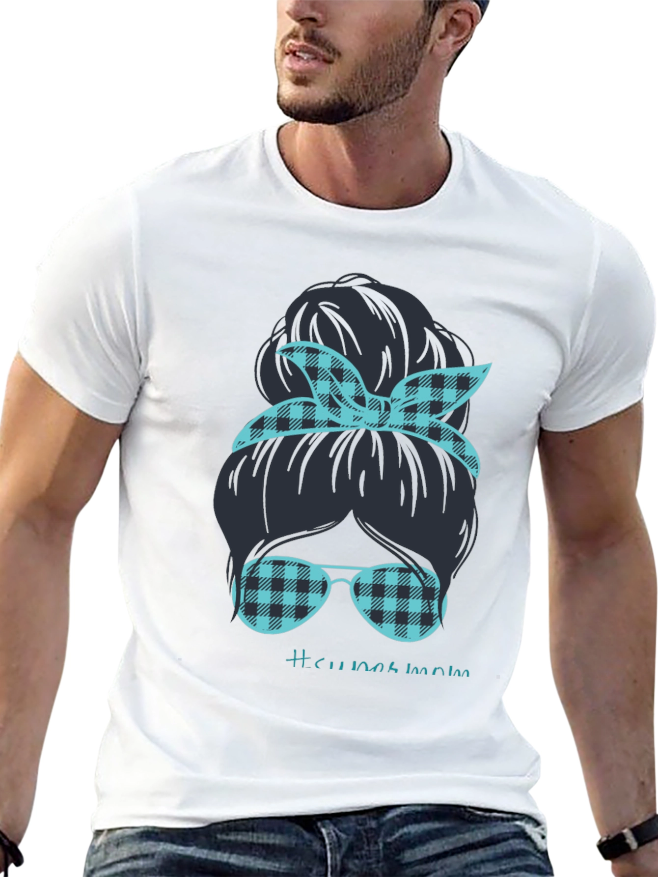 Camiseta Mujer Moño Desordenado Mamá