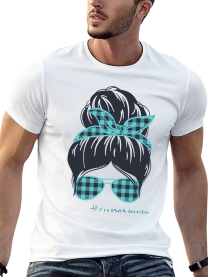 Camiseta Mujer Moño Desordenado Mamá