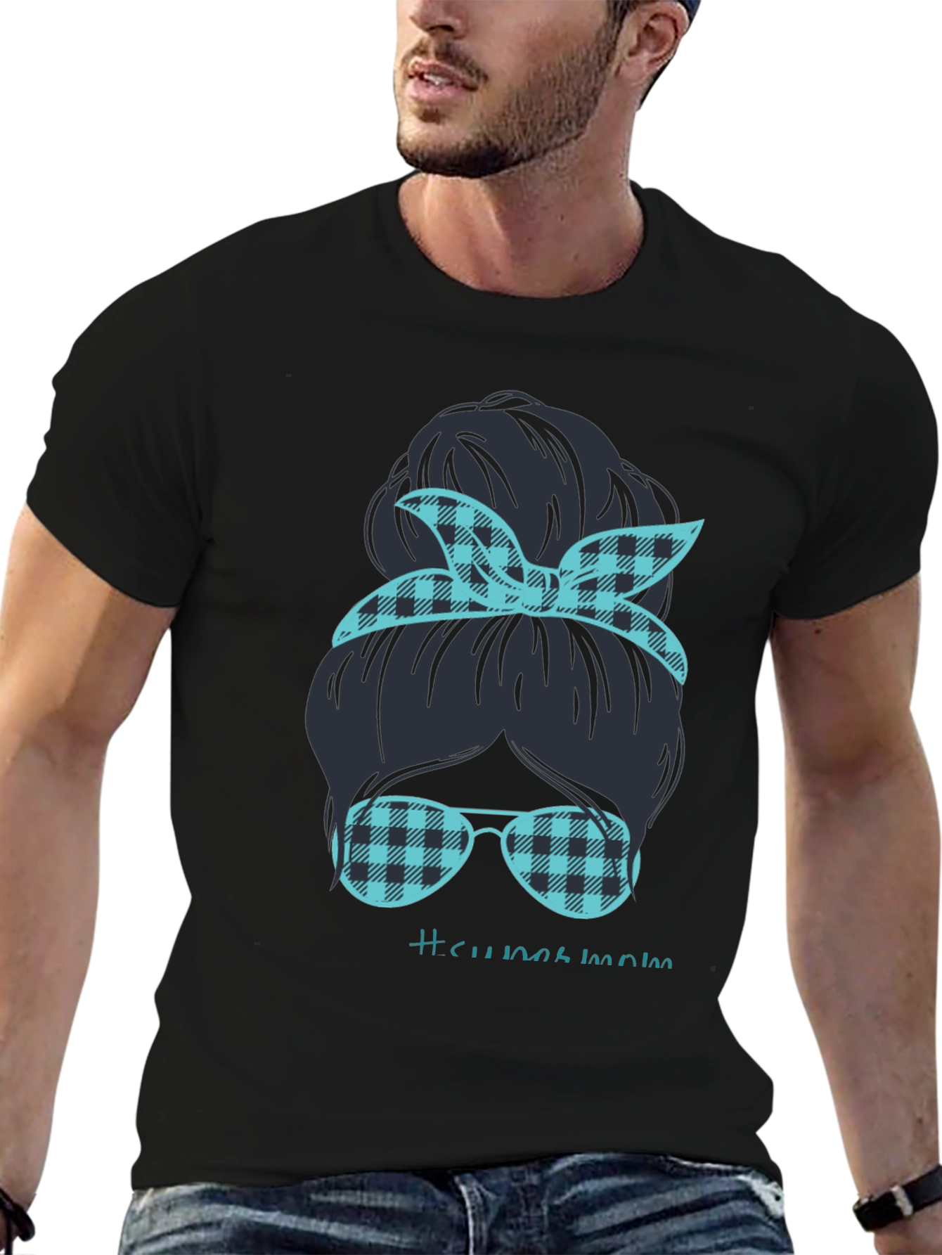 Camiseta Mujer Moño Desordenado Mamá